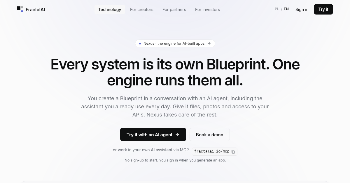 FractalAI · Every system is its own Blueprint